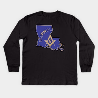 MWPHGLLA - Blue & Gold Kids Long Sleeve T-Shirt